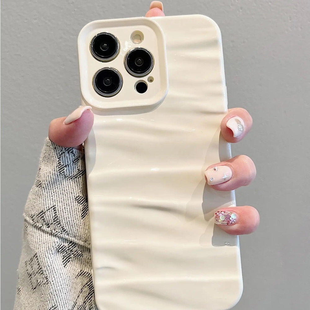 White Wavy Texture iPhone Case - Minimal Protective Cover